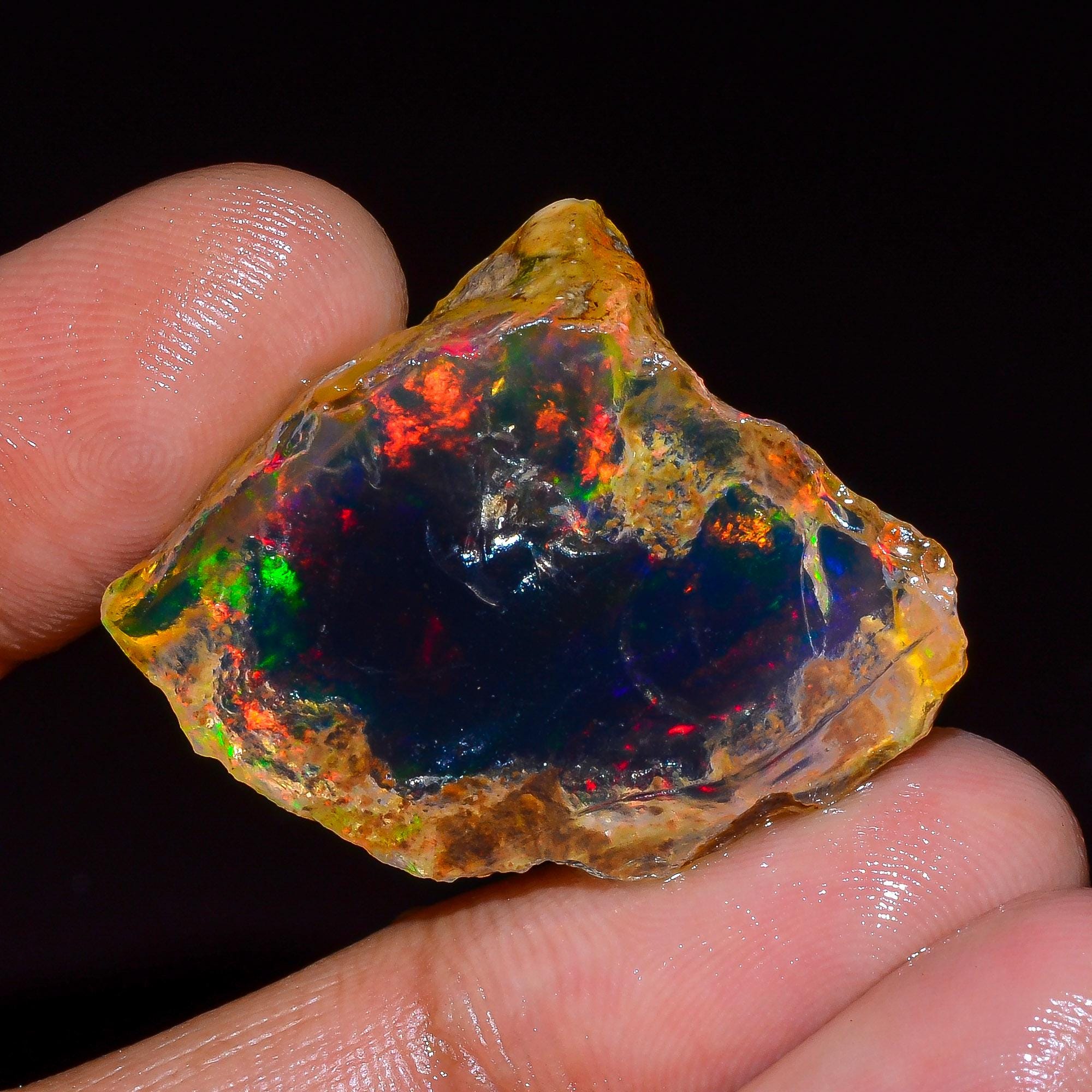 プレシャスオパール 原石 多色 ジュエリー グレード エチオピア 鉱物