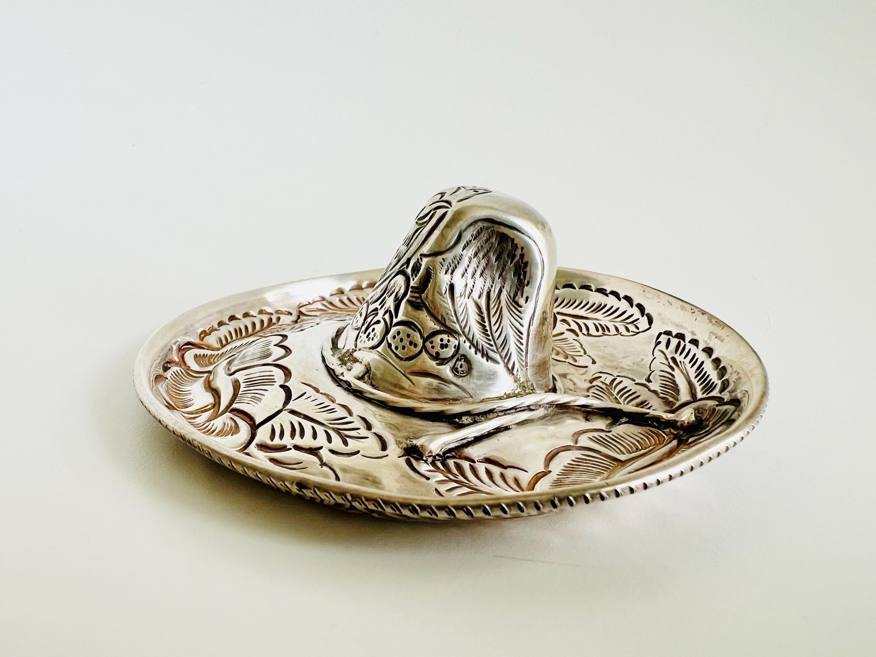 シルバー925 メキシコ 花模様 帽子 シルバー925 メキシコ 花模様 帽子