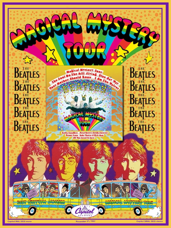 Beatles Magical Mystery Tour Poster (john Lennon, Paul Mccartney