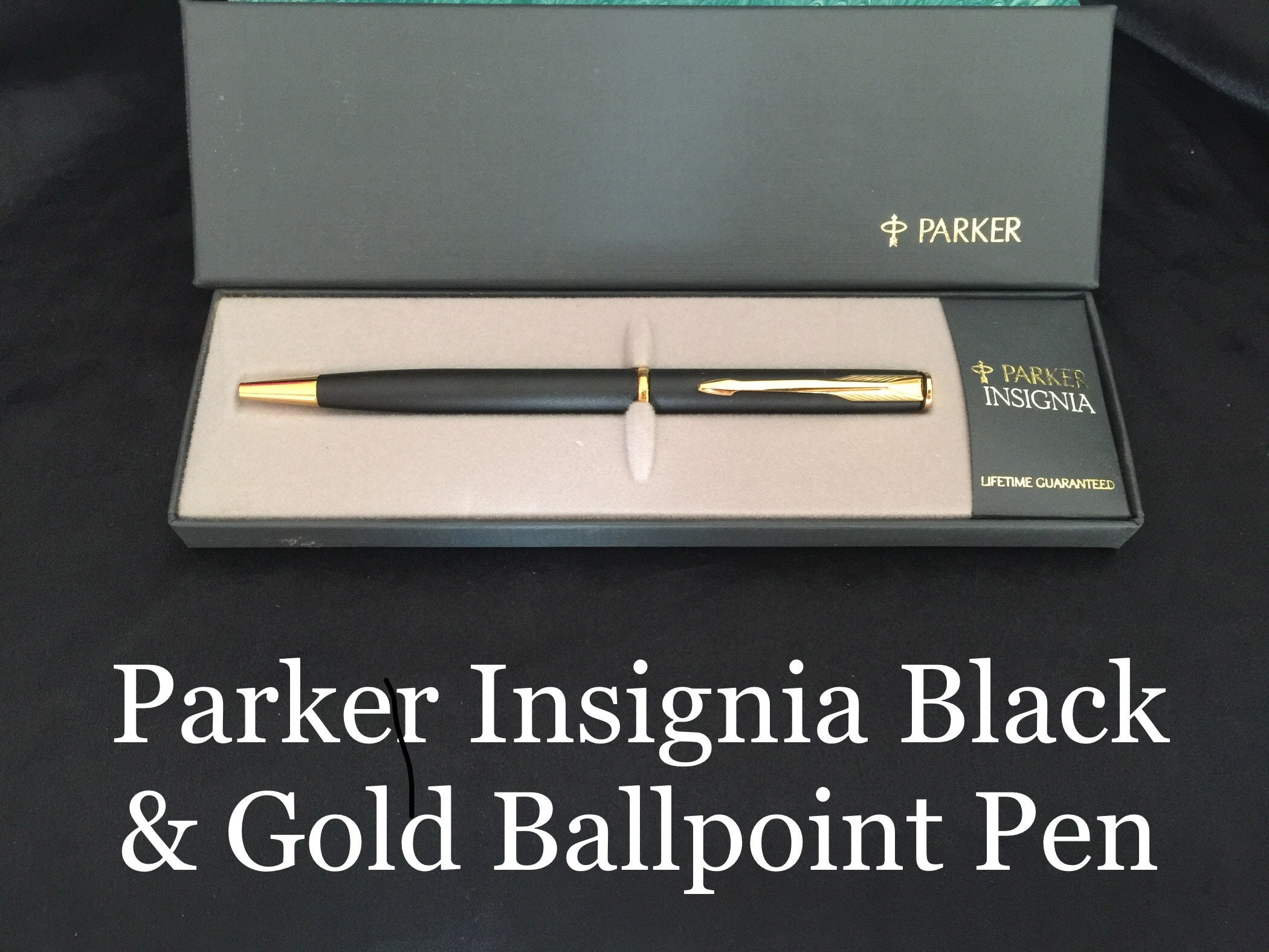 Parker Insignia Black & Gold Ballpoint Pen - Etsy