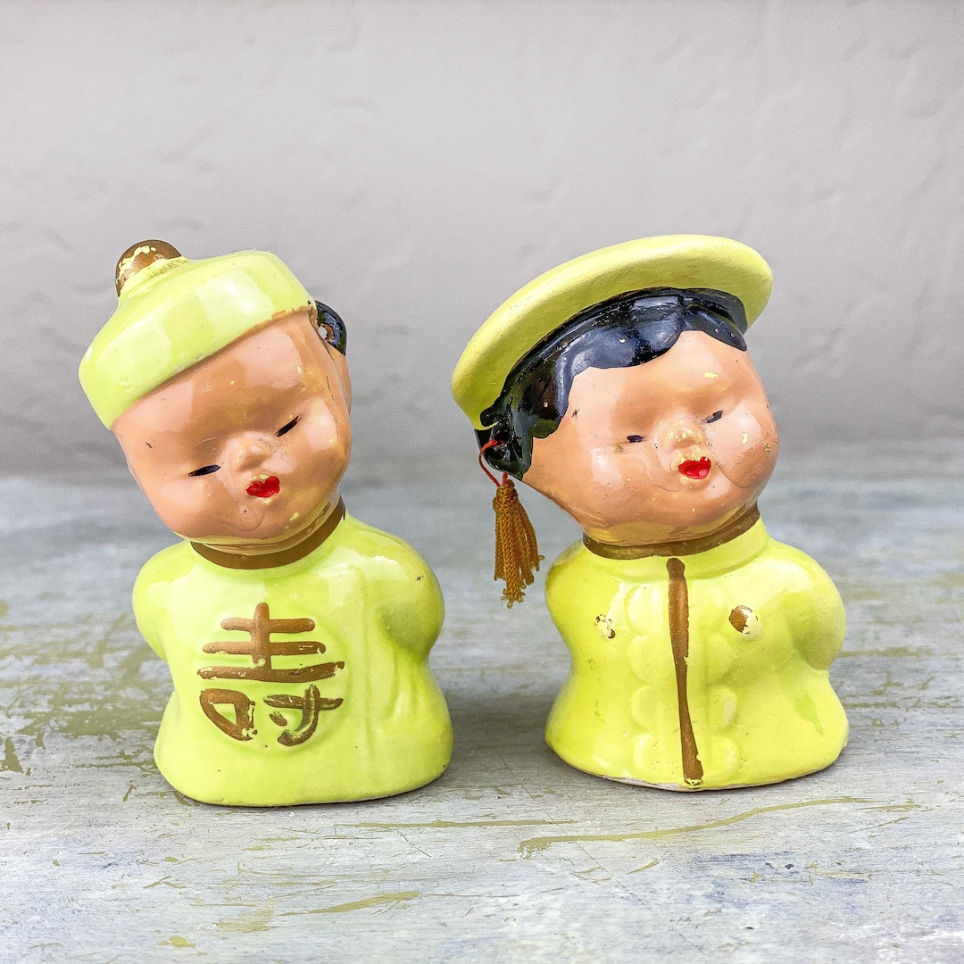 かっきー【Vintage Ceramic Figurine】 Lot of 6 Vintage Ceramic