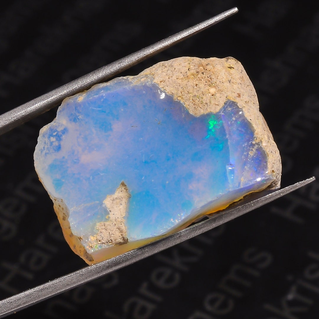 16.5ct】エチオピア オパール 原石 天然石 鉱物 標本 鉱石 ブルー