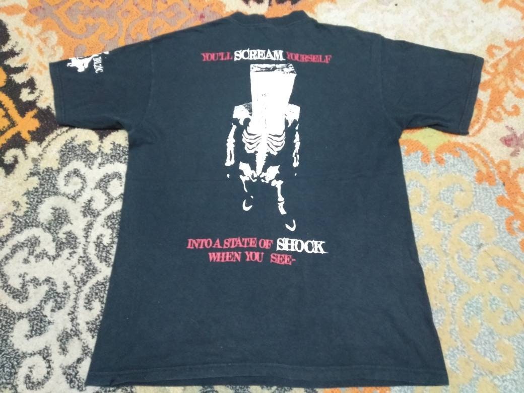 Vintage 90's Balzac Japanese Punk Rock Band Black Large T Shirt