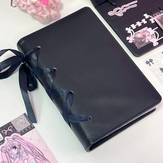 韓国製♡アクリルバインダーA6♡ピンクリボン♡ハートチャーム貯金