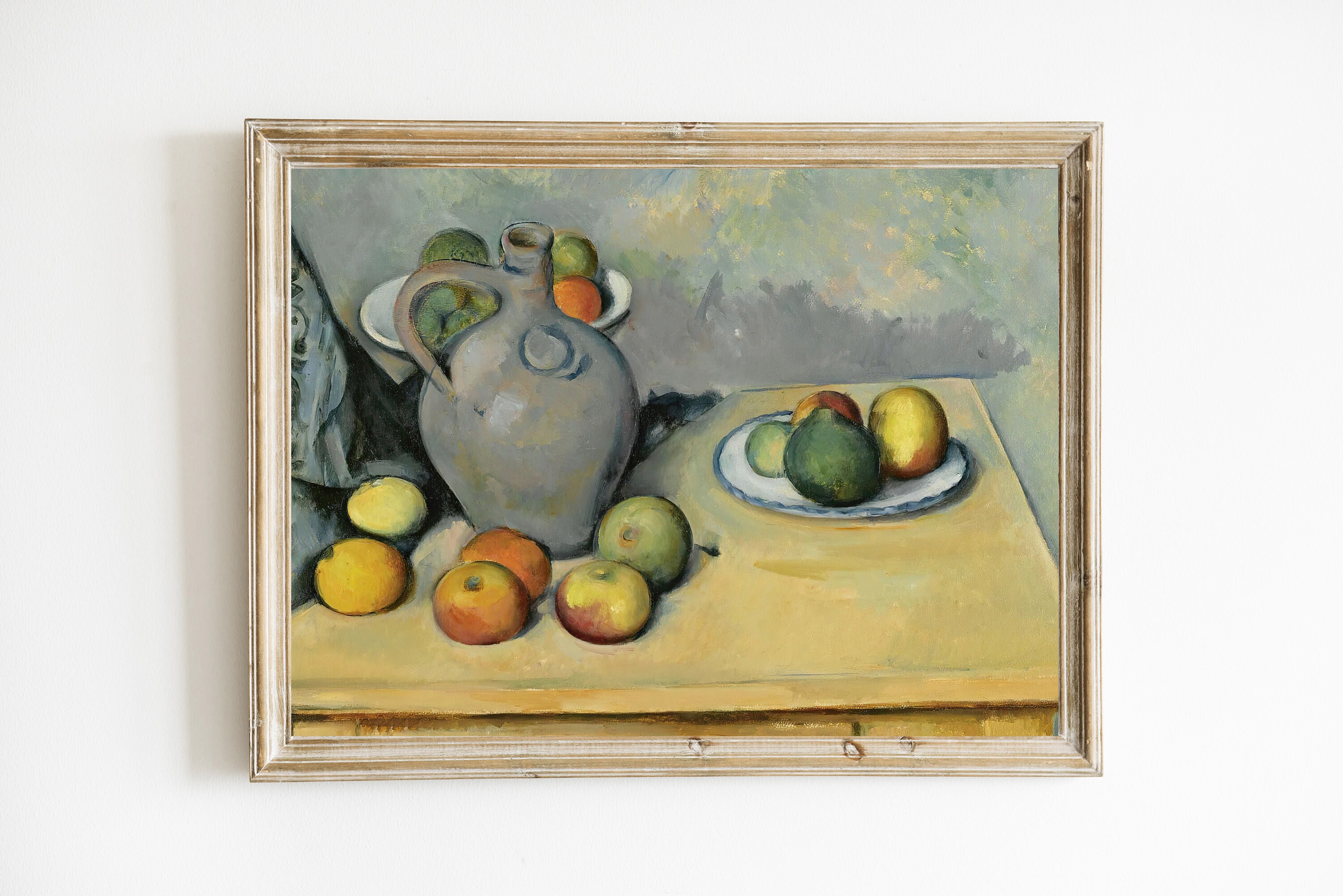 ポール・セザンヌ 静物画 油彩 果物と陶器 Amazon｜31 枚の絵画 桃の