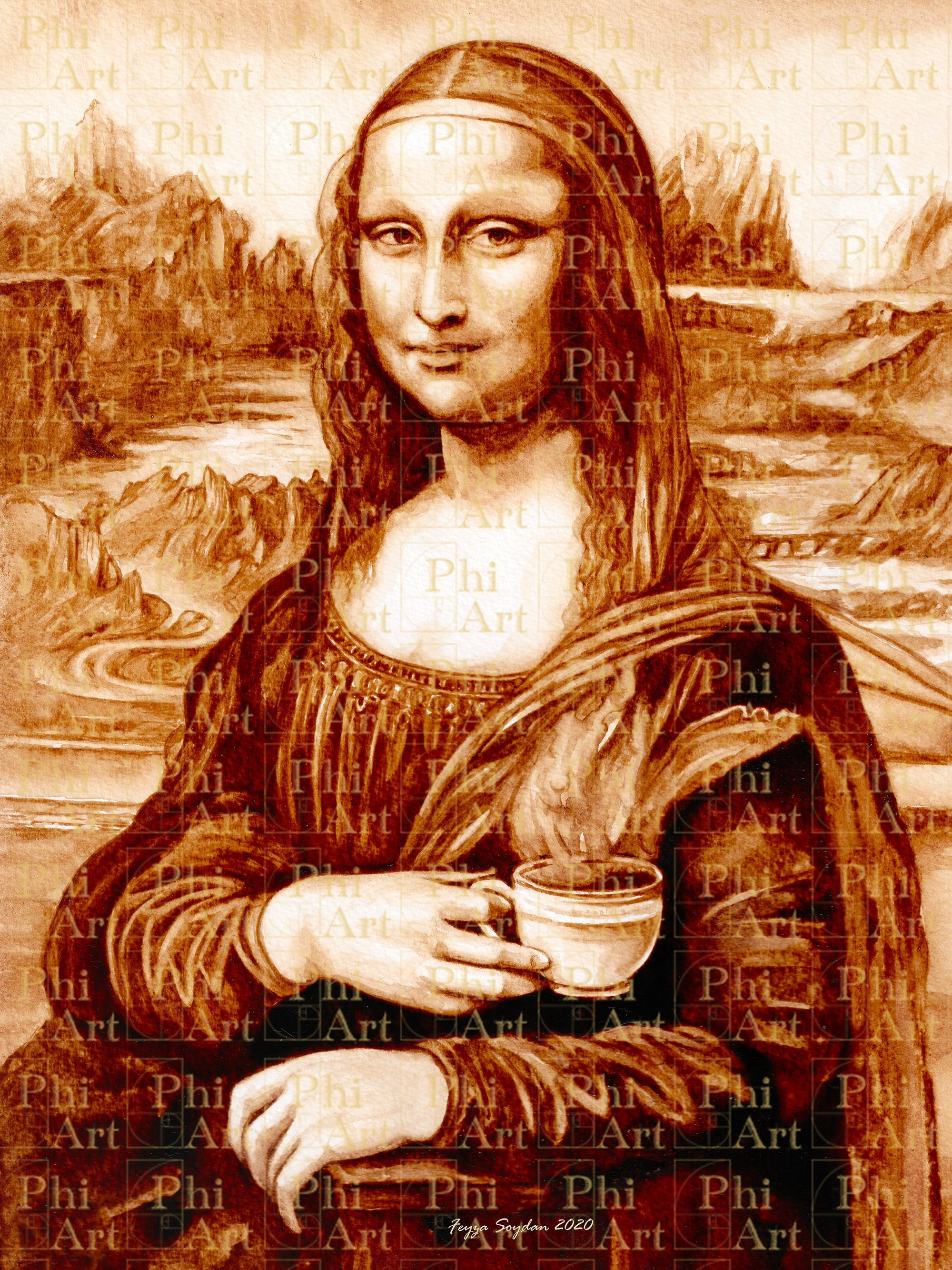 Mona Lisa Coffee Painting Download Print - Etsy