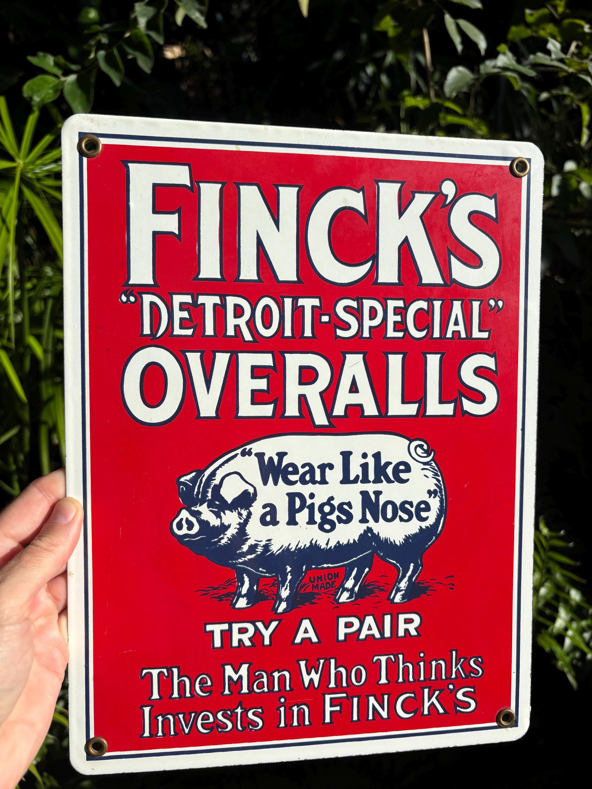 Finck's Overalls Sign - Etsy