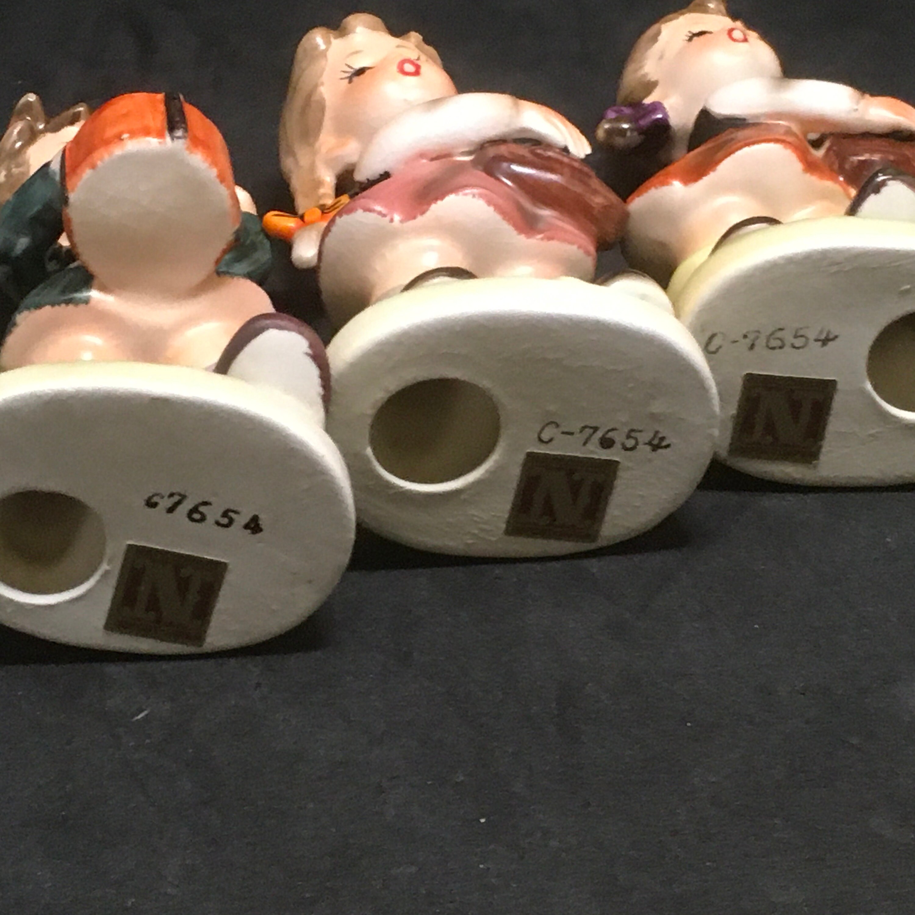 Napco Set 6 Ceramic Musical Figurines Boys and Girls Playing Music