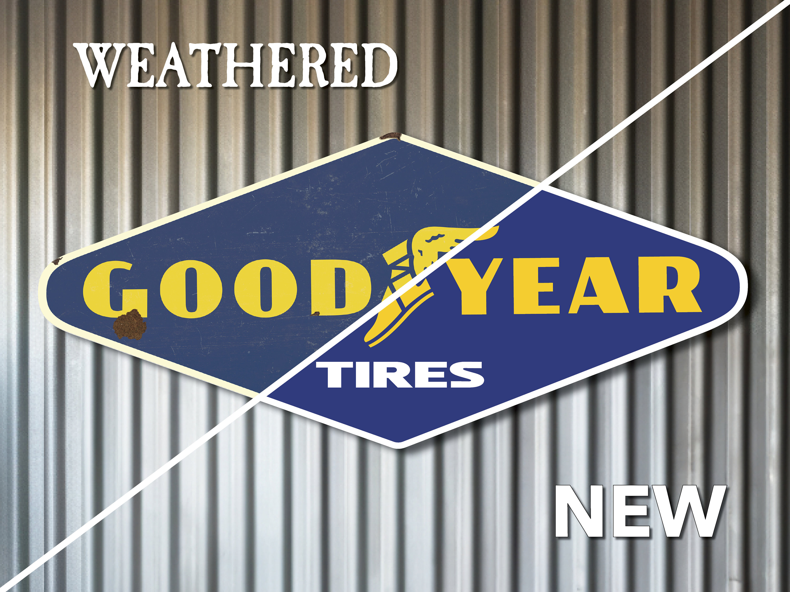 Vintage Goodyear Sign - Etsy