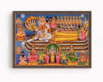 ヴィシュヌ、トリムルティ…アンティークスタイルのインドヒンドゥー教