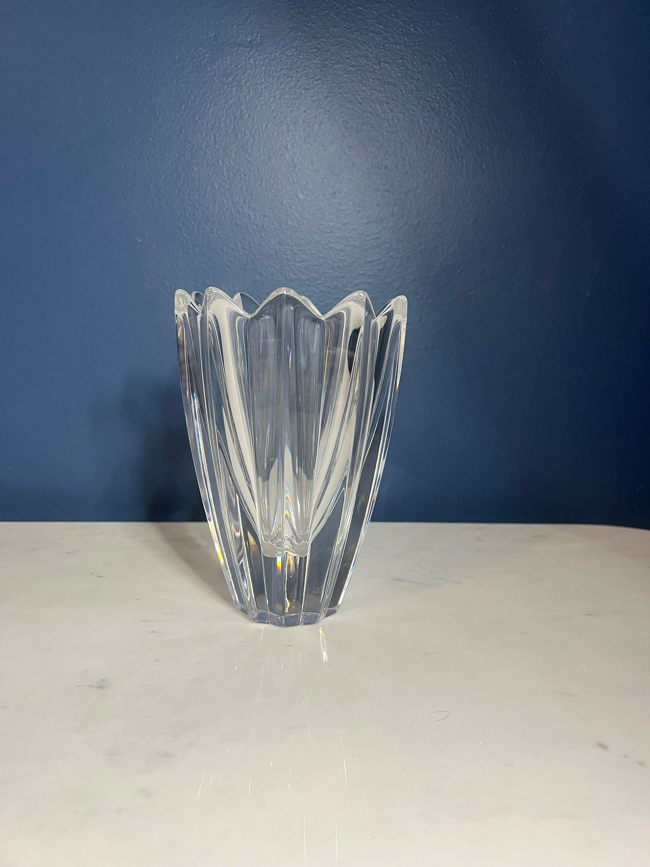 Sweden Orrefos クリスタルガラス ボウル 花瓶 小物入 置物 Sweden