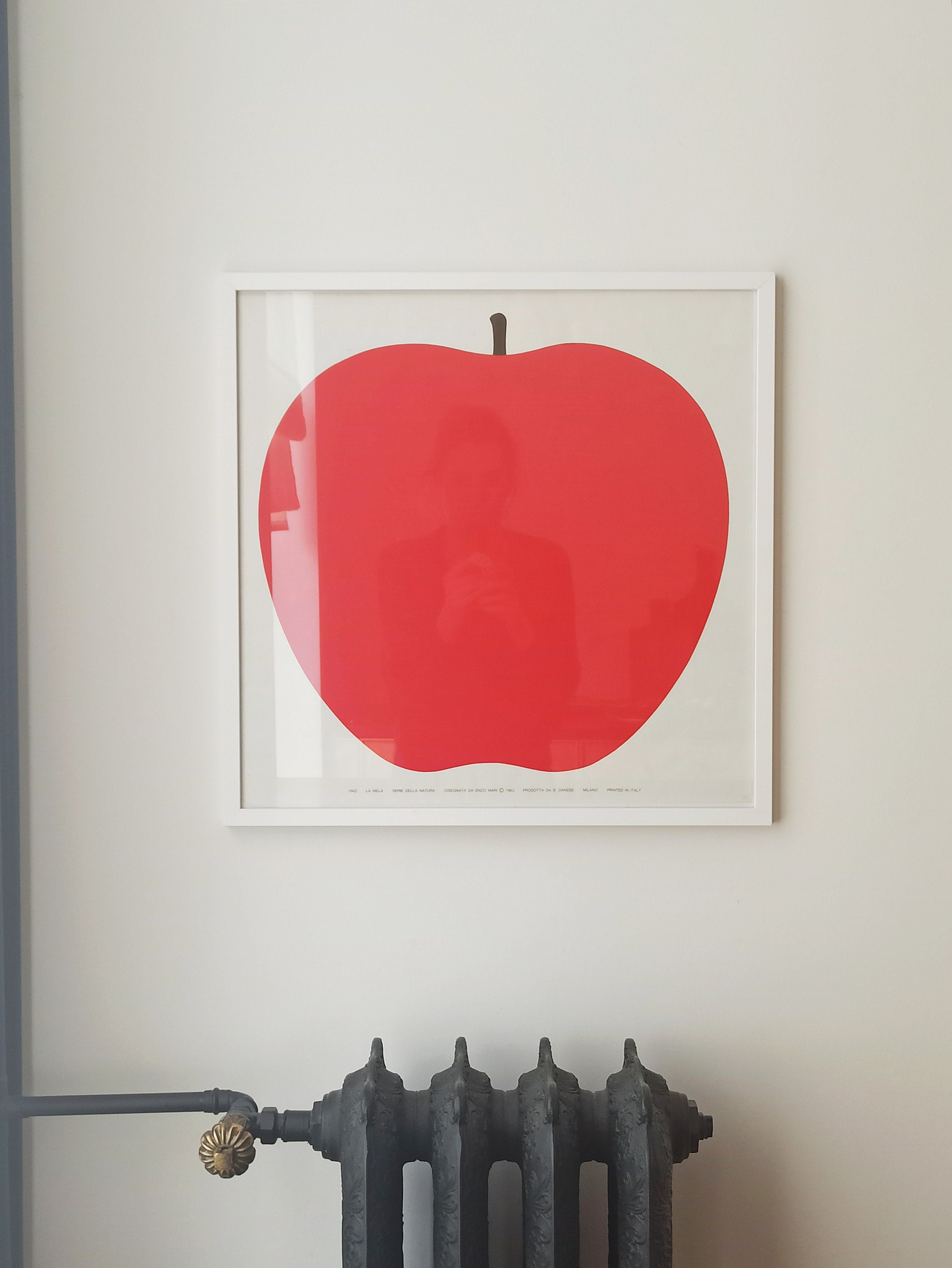 EnzoMari エンツォ・マーリ 赤いリンゴのアート 特大ポスターフレーム