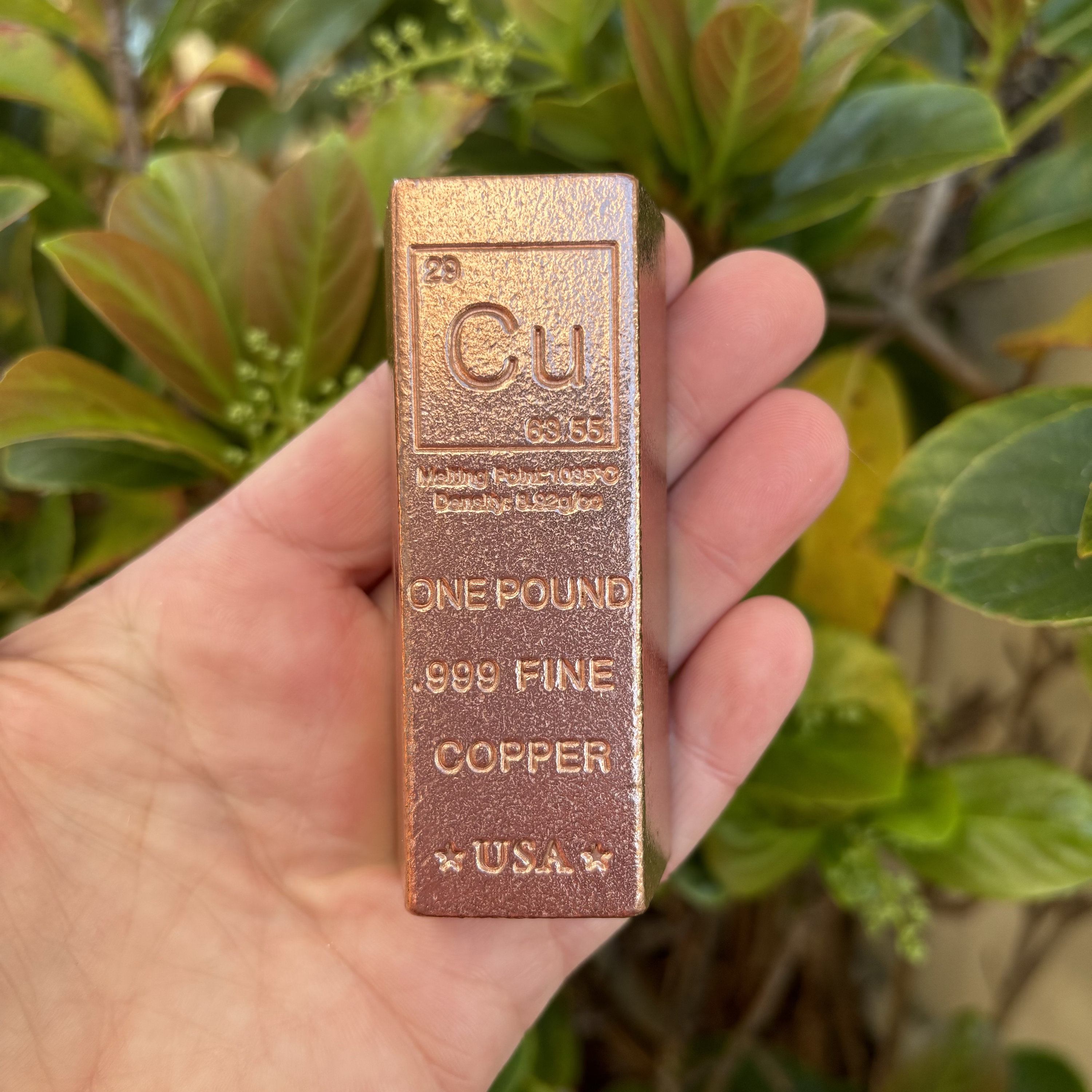 X-large Truncated 1 Pound Copper Bar - Made in USA With Pure