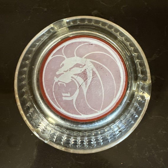 ヴィンテージ MGM グランド カジノ ライオン ロゴ クリアガラス 灰皿