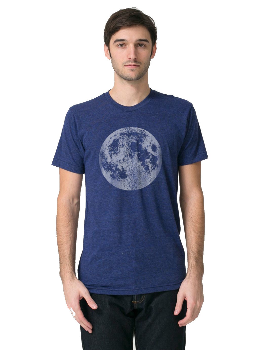 Mens Blue Full Moon T-shirt: Space Graphic Tee - Etsy