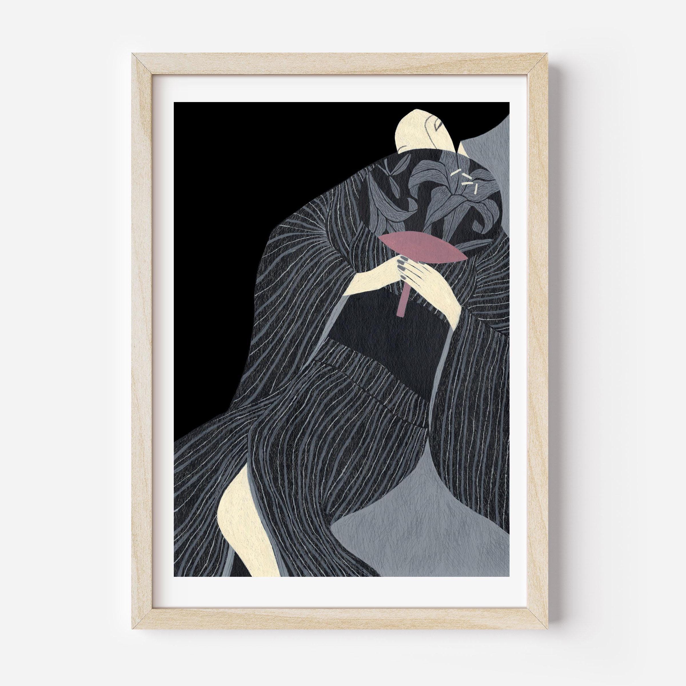 Picassoピカソ 版画リノリュウムカット 首飾りの婦人 1962年 Picasso