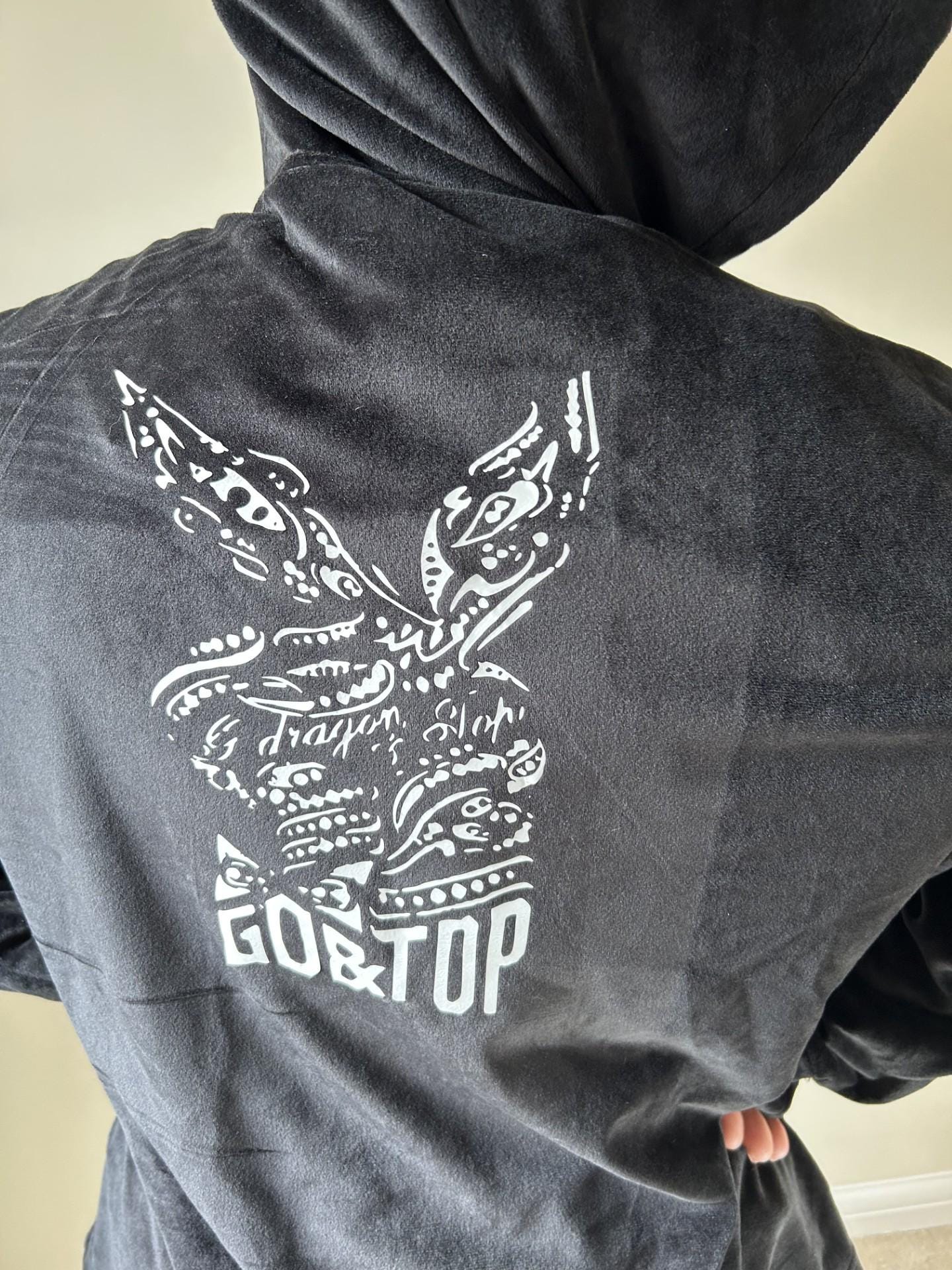 GD&TOP 公式ベロアパーカー黒BIGBANG ジヨンG-DRAGONスエット GD&TOP