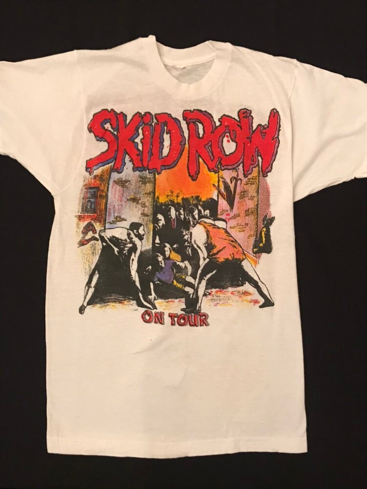 Skid Row on Tour Youth Gone Wild Concert T 80's Double Sided Rare