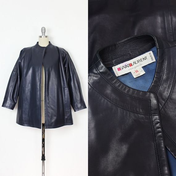 Vintage Yves Saint Laurent Leather Jacket / 1980s Leather Jacket