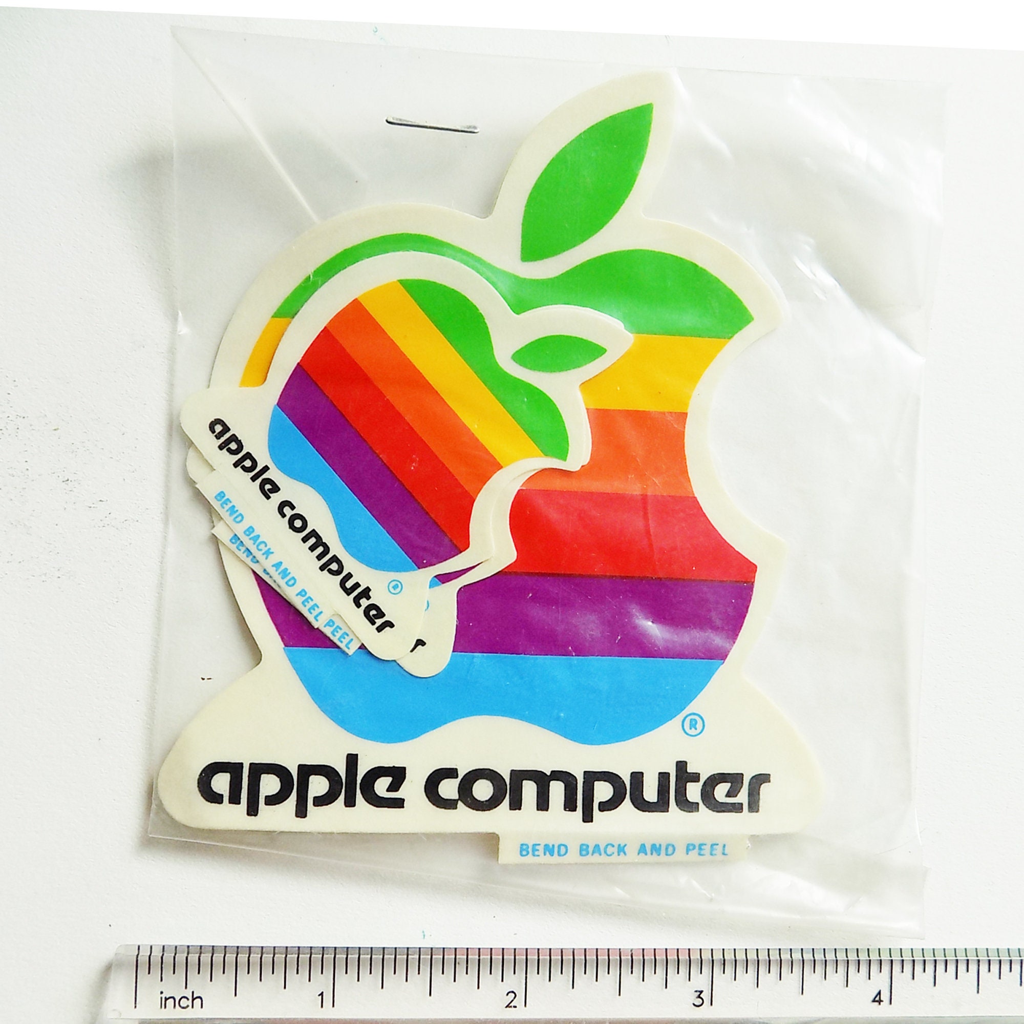 1977-1990 Apple Computer Rainbow Logo Stickers (4