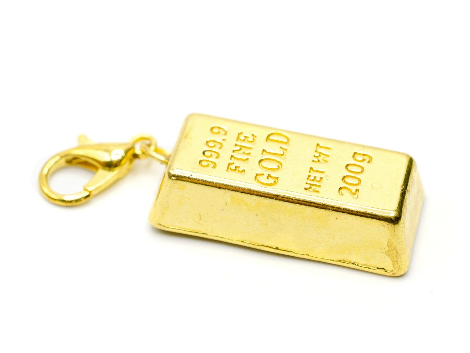 Gold Bar Charm Zipper Pull Pendant Miniblings Gold Bars Gift