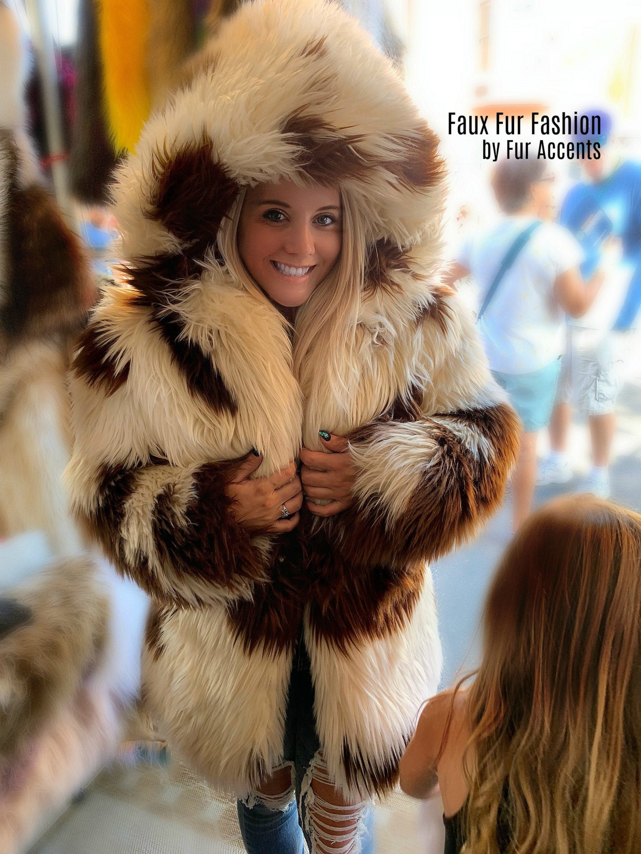 Icelandic Sheepskin Faux Fur Hooded Coat – Unisex Oversized Jacket