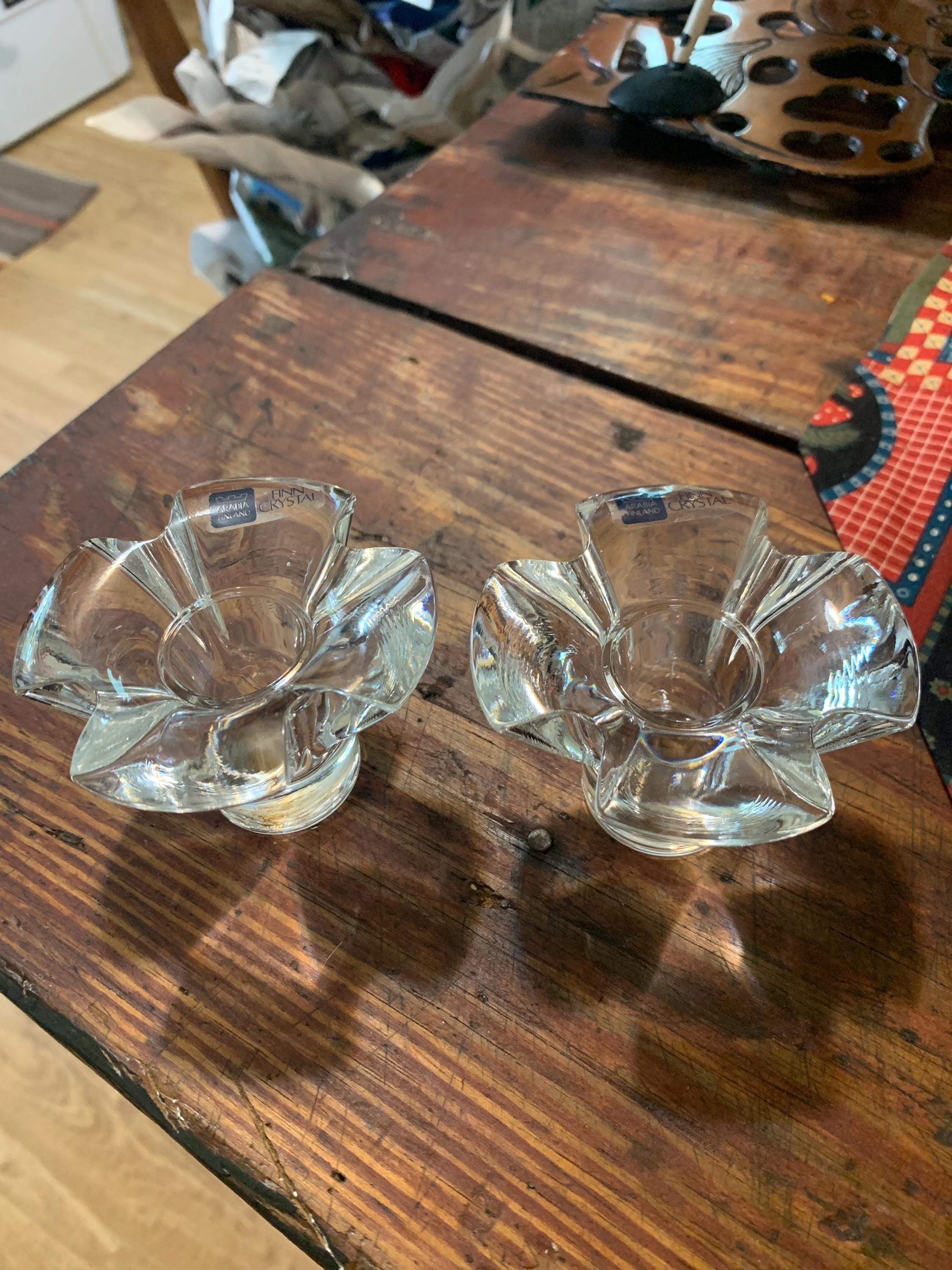 ARABIA FINLAND フィンランドクリスタル ガラスプレート