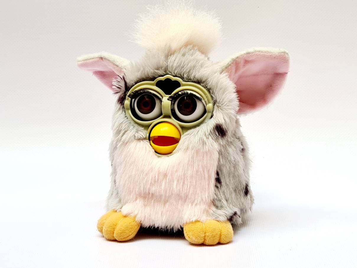 ファービー 1998 ヒョウファービー おもちゃ グレーの毛皮 茶色の目