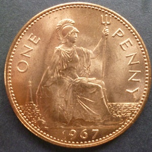1967 one penny coin - Etsy 日本