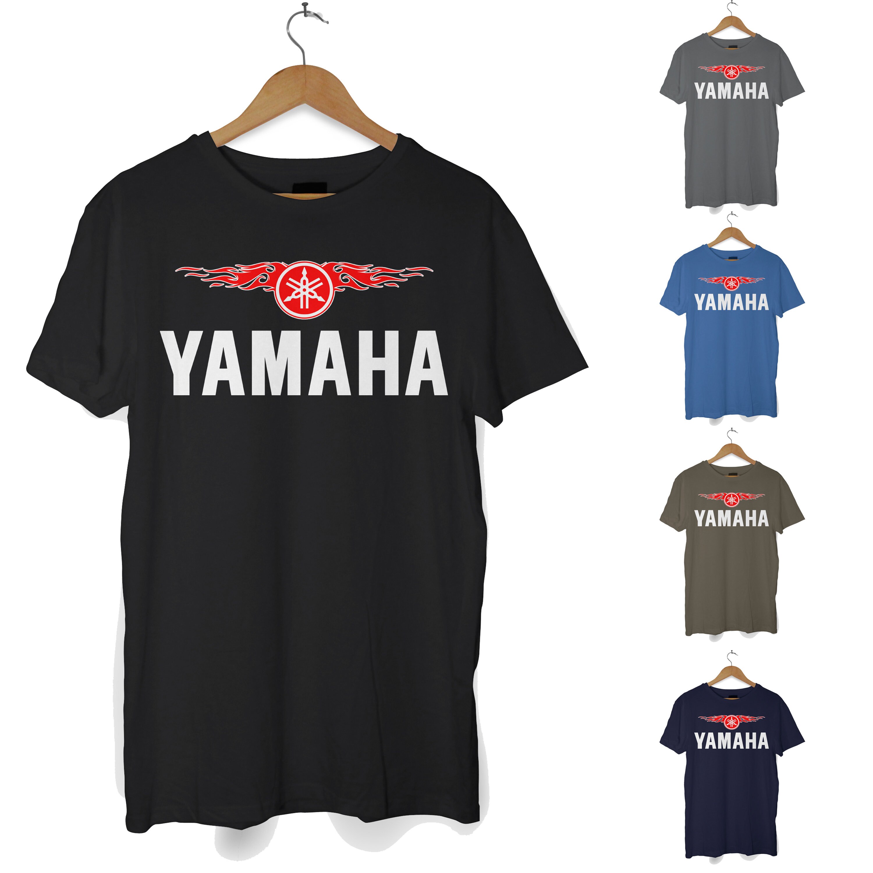 Yamaha Logo Men's T Shirt - Racing Biker Motorbike Motorcycle Cafe