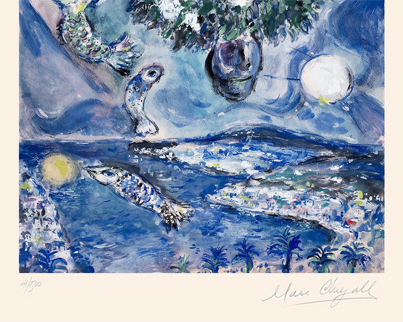 マルク・シャガール「恋人たち」 - オリジナルリトグラフ - サイン入り