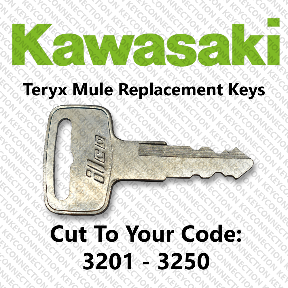 Kawasaki Teryx Mule Replacement Key Cut to Code 3201 - 3250 | eBay