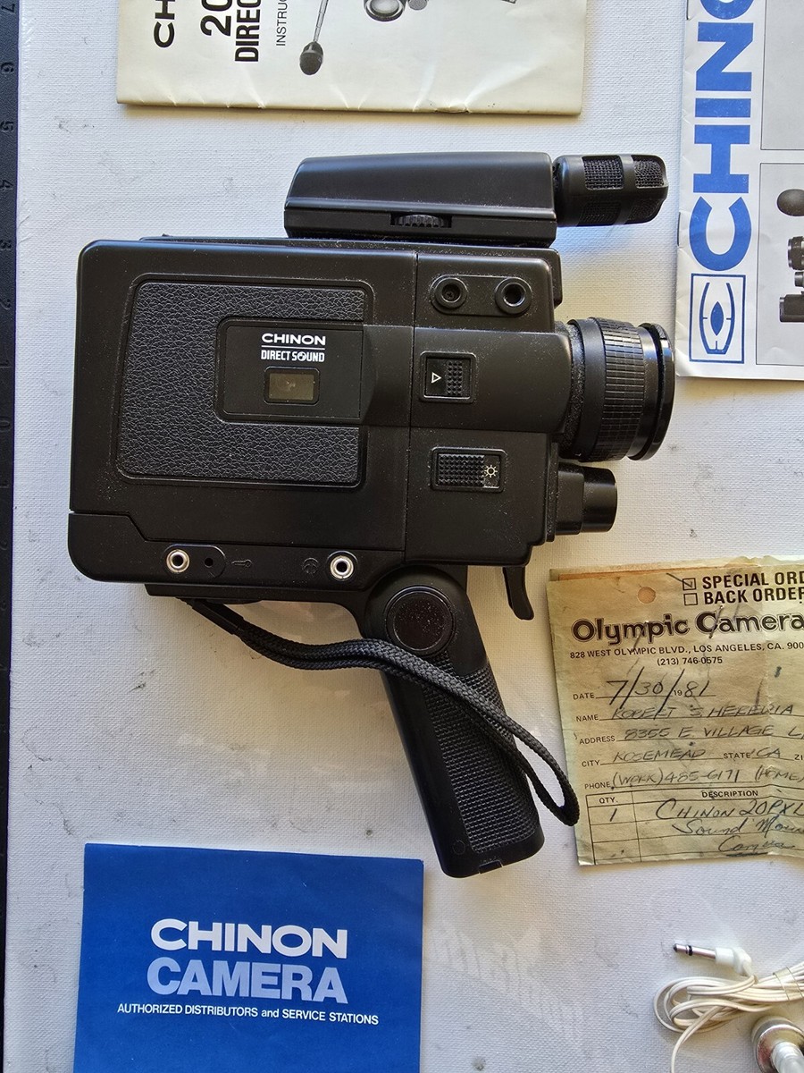 Vintage Chinon 20-P XL Black Direct Sound Super 8 Movie Camera