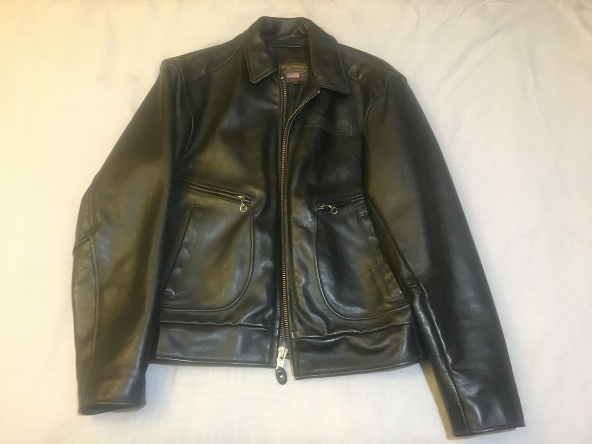 Mint Vintage Vanson Marauder Leather Jacket made in USA Size 40