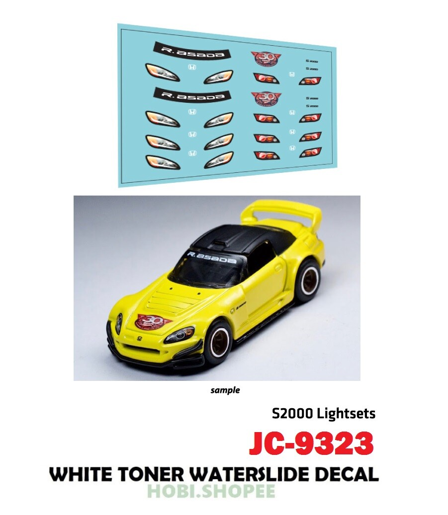 JC-9323 White Toner Waterslide Decals S2000 LIGHTSETS Custom 1:64
