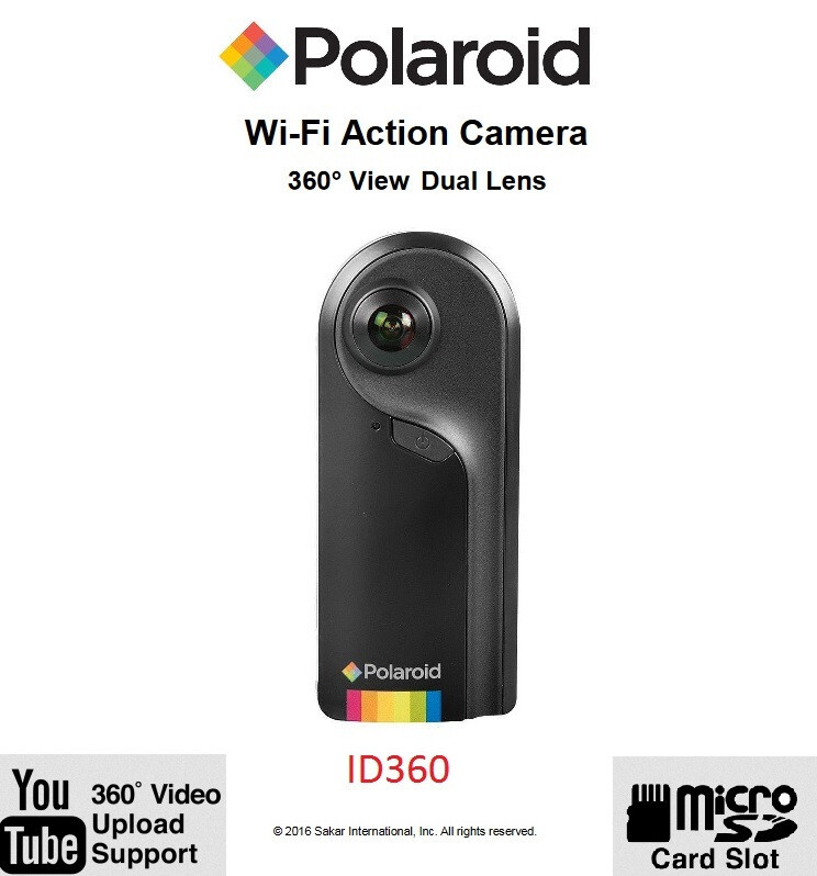 POLAROID 360° Degree Panorama View Dual Lens Action Camera