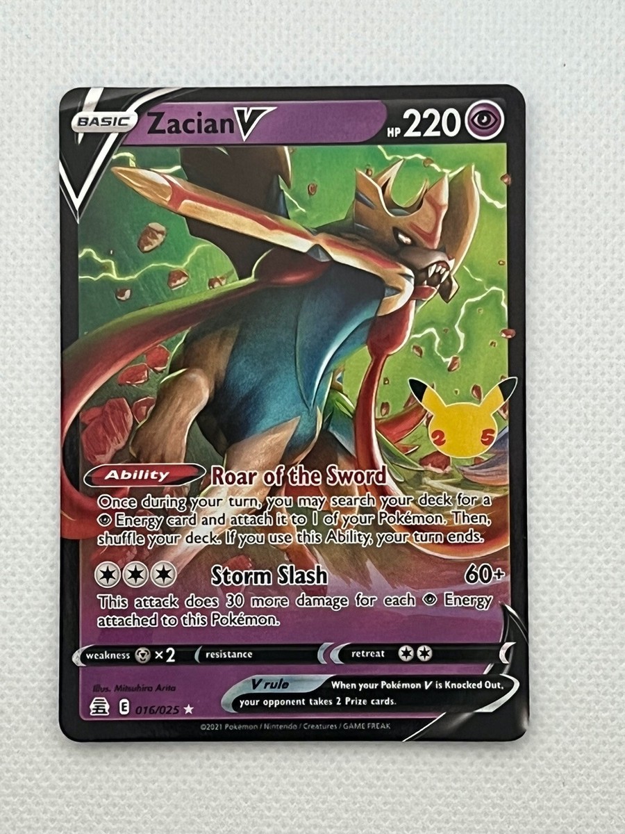 Pokemon 25th Anniversary Celebrations TCG Card 016/025 Zacian V