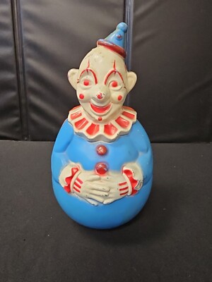 Vintage 1950s JB Roly Poly Musical Chime Clown Hard Plastic | eBay
