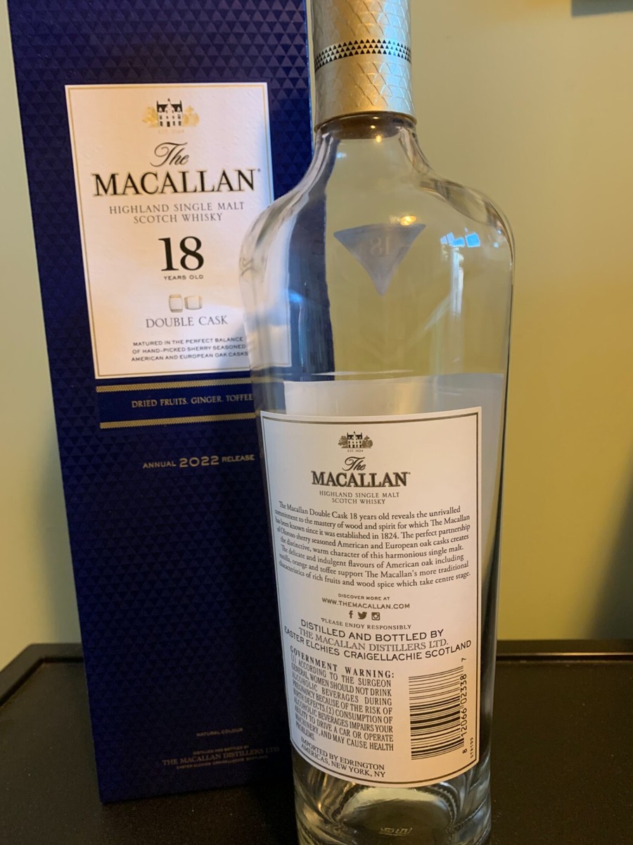 The Macallan 18 Year Double Cask Empty Bottle Highland Single Malt