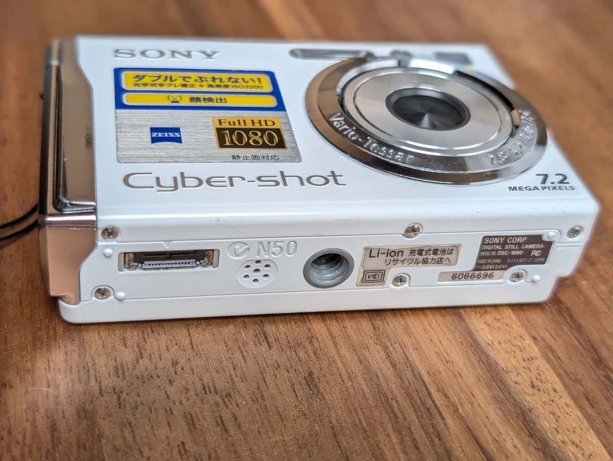 Sony Digital Camera DSC-W80 White Cyber Shot White 3.0x 7.2MP Zoom