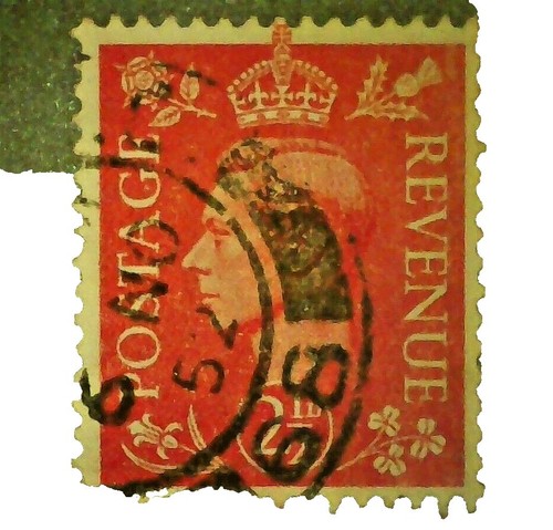 オーストラリア キングジョージ6世使用済切手2.5Dウ”ィンテージレッド