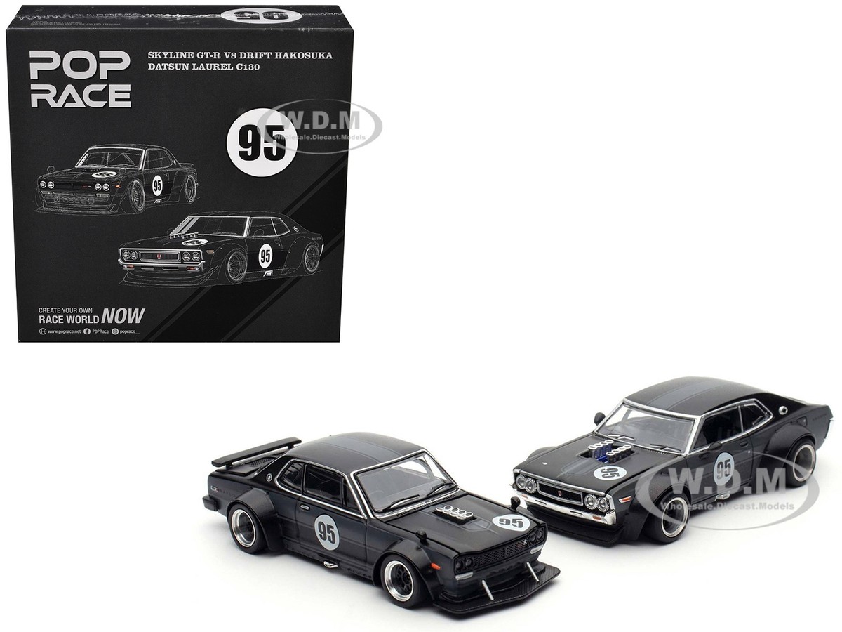 ミニカー POPRACE 1/64 Laurel C130 & GT-R V8 Drift SKYLINE GT-R V8