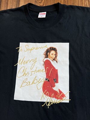 Supreme Mariah Carey Christmas Photo Tee Medium Black FW20 Box