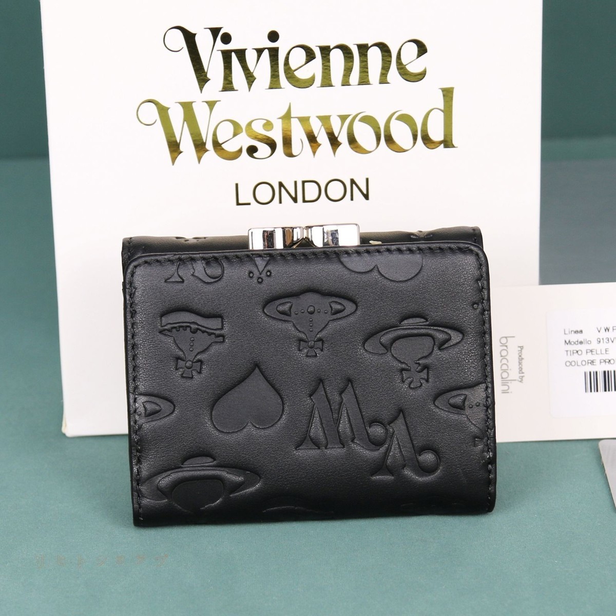 Vivienne Westwood Gamaguchi Trifold Wallet Color Black orb New