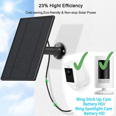 New 6W Solar panel for Ring Stick Up Cam Battery/Spotlight Cam