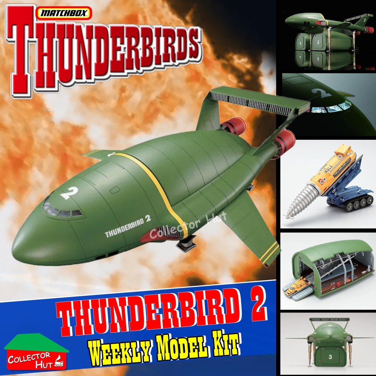 Thunderbirds TB-2 1/144 Scale Model Build Kits DeAgostini Japan
