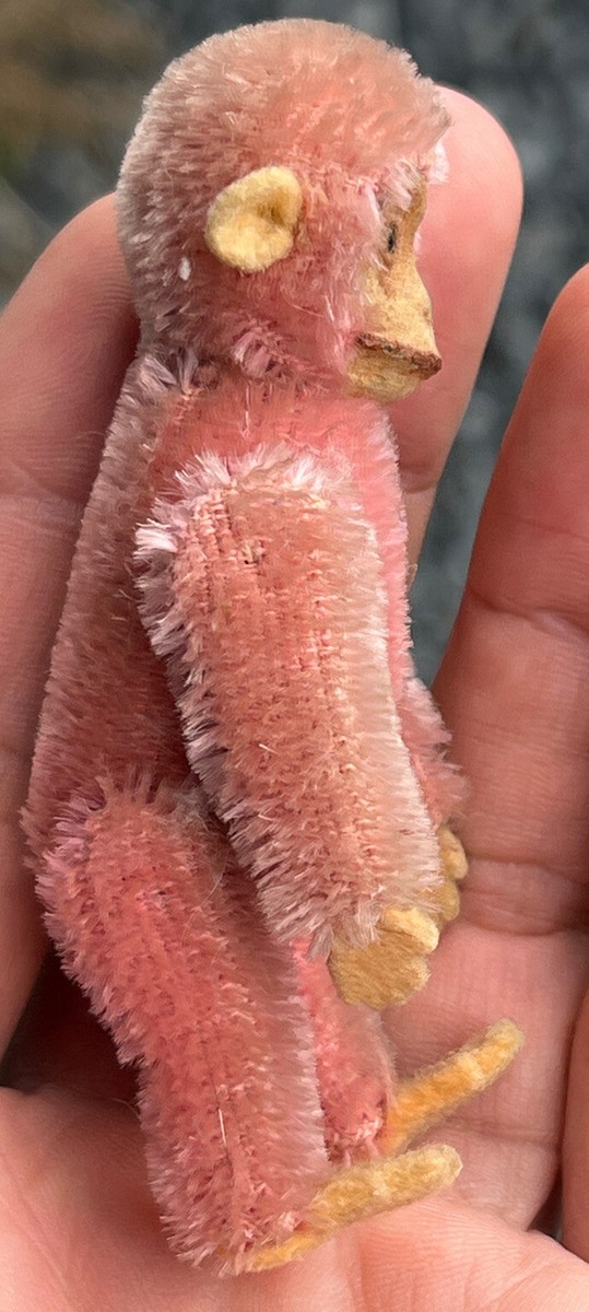 Early Miniature Schuco Jointed Pink Monkey 3” Schuco Monkey