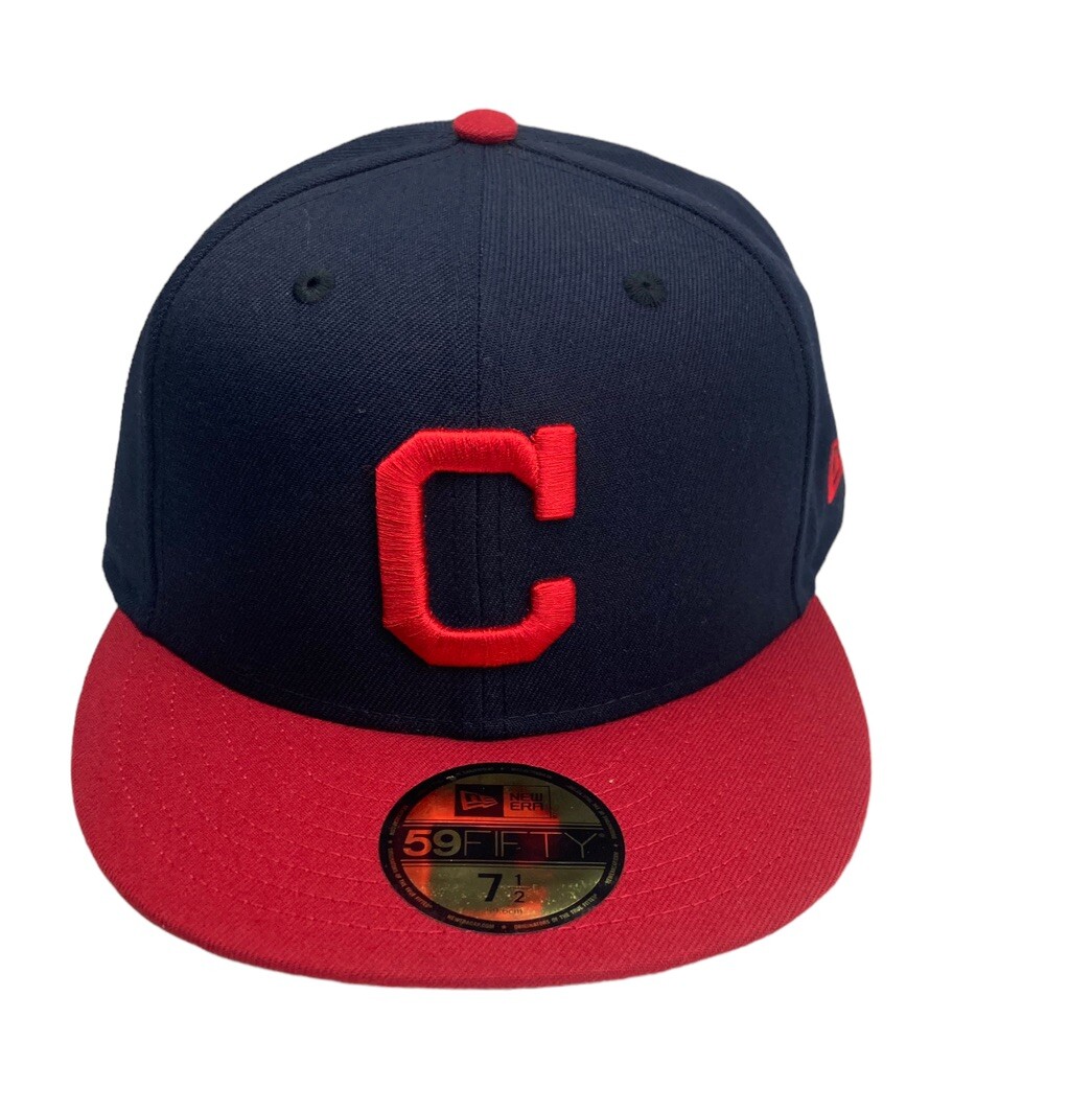 Cleveland Guardians Navy Red New Era 59fifty Fitted hat cap 71/2