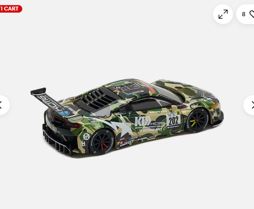 ポップレース 1/64 ホンダ NSX GT EVO22 BAPE BAPE x POPRACE HONDA