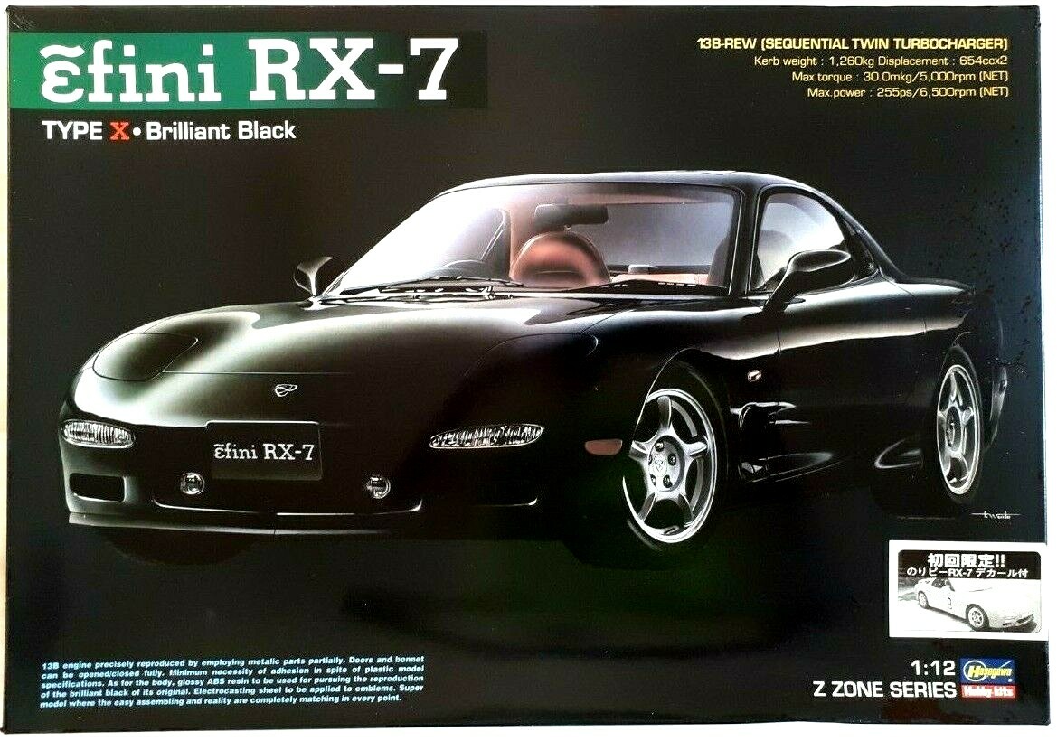 MAZDA EFINI RX-7 TYPE X BLACK in 1:12 scale | HASEGAWA | no OTAKI